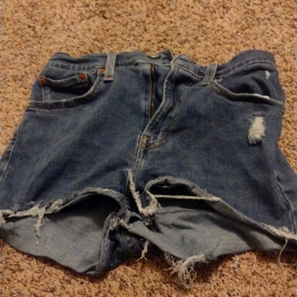 High rise blue shorts from Levi Strauss & co.